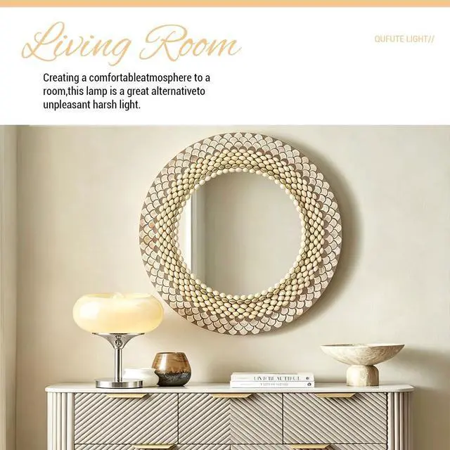 Alt view image 7 of 7 - Glass Table Lamp Milk Yellow Table Lamps Mid Century Modern Desk lamp with Chrome Base Plug in Cord Dome Glass Nightstand Lamp Bedside Light Desk Light Bedroom Living Room Office