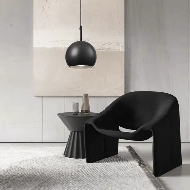 Alt view image 6 of 7 - Black Vintage Pendant Light Small Hanging Lamp with Metal Globe Shade Adjustable Retro Industrial Hanging Lights Iron Pendant Lighting for Kitchen Island Living Dining Room Bedroom