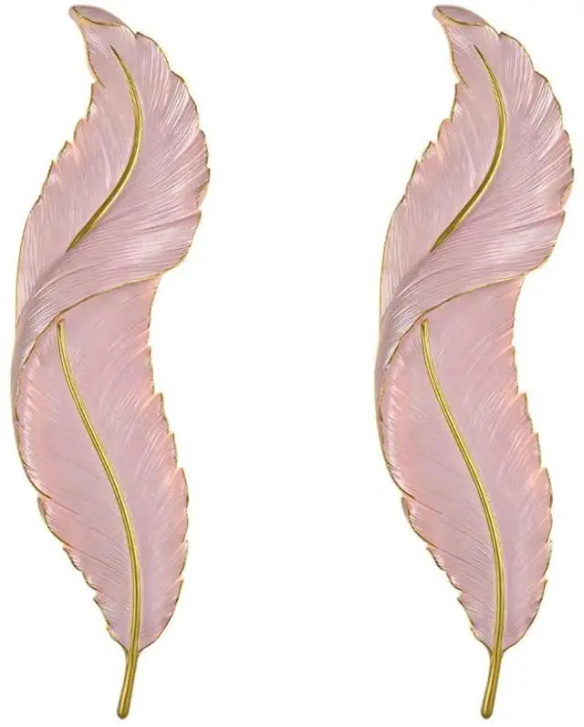 Main image of Feather Wall Light LED Dimmable Sconces Wall Lighting Mid Century Modern Wall Sconce Lights with Pink Elegant Feather Style Unique Resin Design for Bedroom Living Room Hallway Foyer
