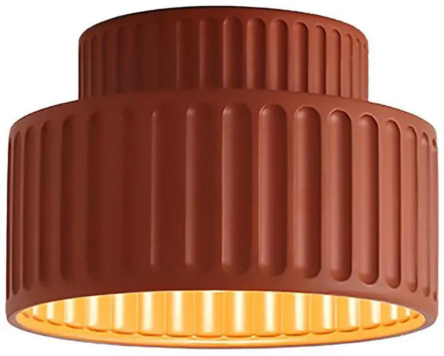 Main image of Hallway Ceiling Lights Vintage Flush Mount Ceiling Light Fixture Mid Century Ceiling Lights with 2-Layer Resin Light Red Striped Lampshade Modern Close to Ceiling Lamp Bedroom