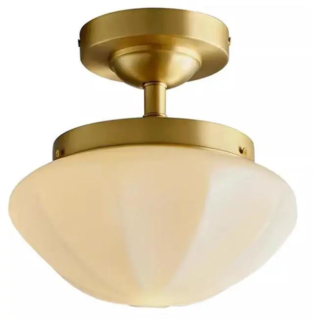 Main image of Modern Flush Mount Ceiling Light Milk Glass Ceiling Lights Fixtures Gold Globe Ceiling Light with Milky White Glass Shade Mid Century Ceiling Lamp for Hallway Dining Room Bedroom
