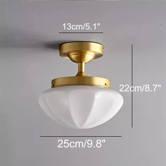 Alt view image 2 of 7 - Modern Flush Mount Ceiling Light Milk Glass Ceiling Lights Fixtures Gold Globe Ceiling Light with Milky White Glass Shade Mid Century Ceiling Lamp for Hallway Dining Room Bedroom