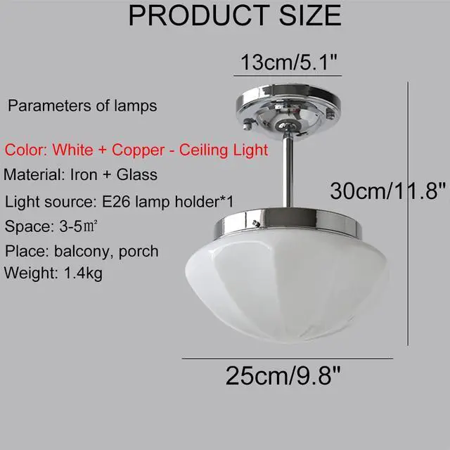 Alt view image 2 of 7 - Glass Semi Flush Mount Ceiling Light Chrome Close to Ceiling Lights Fixtures with Milky White Dome Glass Shade Modern Minimalist Style Ceiling Lamp for Hallway Living Dining Room (Chrome)
