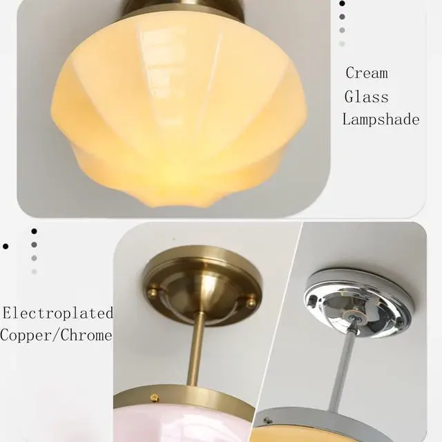 Alt view image 7 of 7 - Modern Semi Flush Mount Ceiling Light Glass Close to Ceiling Lights Fixtures with Milky White Dome Glass Shade Ceiling Lamp for Hallway Living Dining Room Bedroom