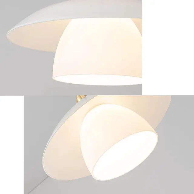 Alt view image 7 of 7 - Mid Century Flush Mount Ceiling Light 1-Light Glass Close to Ceiling Lights Fixtures Milky White Glass 2-Layer Shade Modern Gold Brass Ceiling Lamp Hallway Bedroom Dining Room