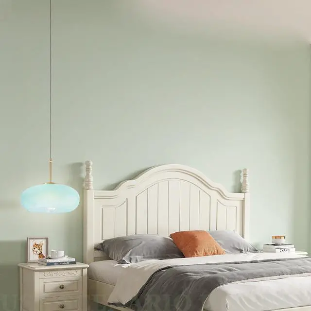 Alt view image 6 of 7 - Light Blue Glass Pendant Light Fixture Milk Glass Hanging Lights Kitchen Island Modern 1 Light Mid Century Ceiling Pendant Light Fixtures 11" Globe Shade Farmhouse Gold Hanging Lighting