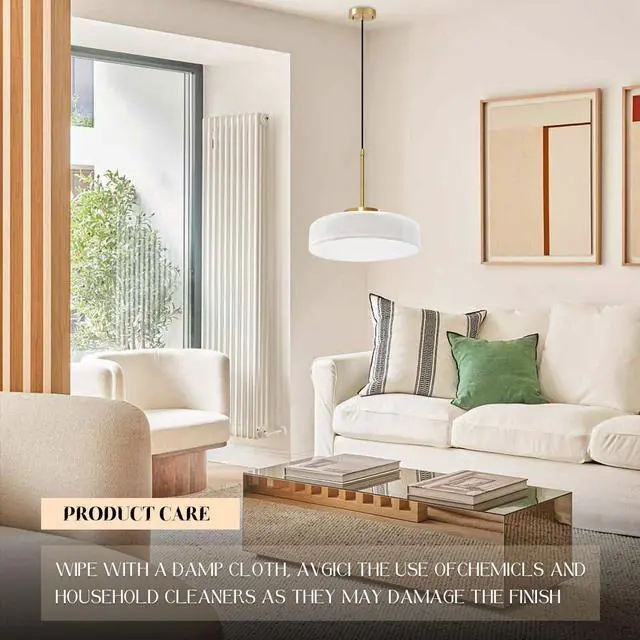 Alt view image 4 of 7 - Mid Century Modern Pendant Lighting Fixture White Glass Pendant Light Brushed Gold Hanging Lights Antique Farmhouse Single Light Dome Round Shade Vintage Hanging Lamp Kitchen Island