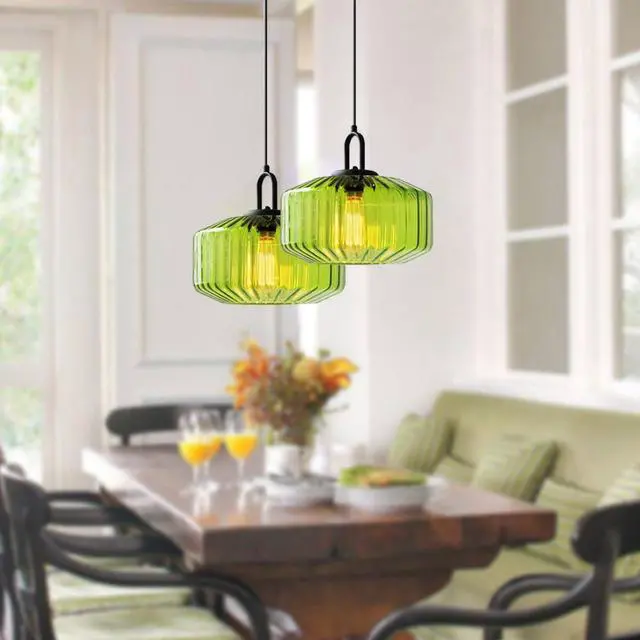 Alt view image 4 of 7 - Glass Glass Hanging Lamp Modern Plug in Pendant Light Fixtures | Mid Century Pendant Lamp with Dome Glass Shade 14.7 ft Cord Plug in Chandelier Hanging Lighting E26 Base for Kitchen island
