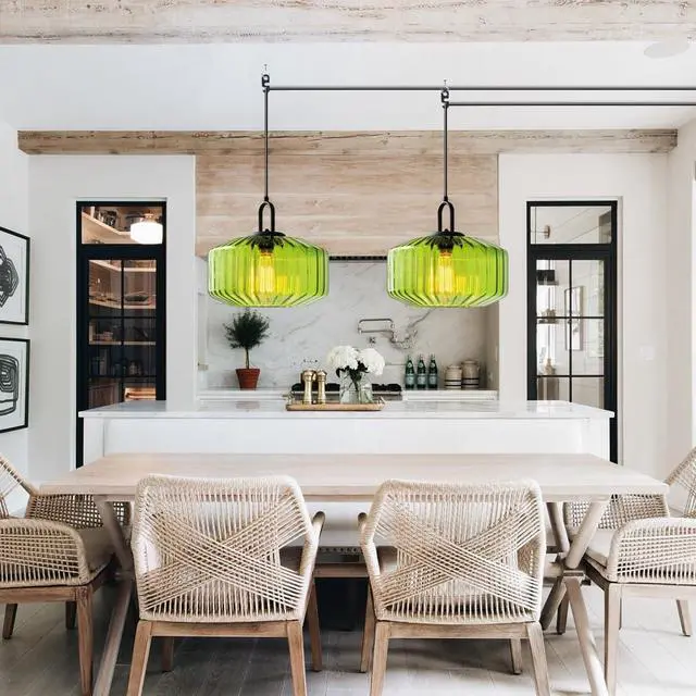 Alt view image 5 of 7 - Glass Glass Hanging Lamp Modern Plug in Pendant Light Fixtures | Mid Century Pendant Lamp with Dome Glass Shade 14.7 ft Cord Plug in Chandelier Hanging Lighting E26 Base for Kitchen island