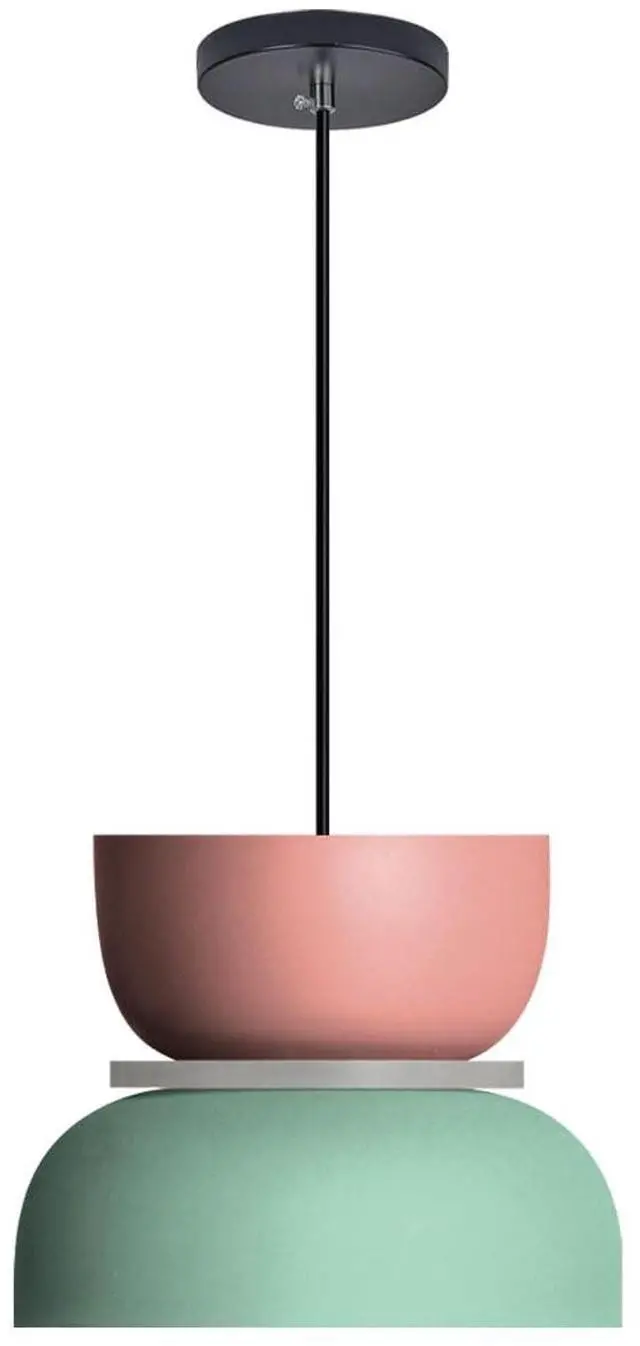 Main image of Colorful Pendant Light Macaron Color Pendant Lights Nordic Pendant Lights with Pink Green Barn Shade Mid Century Modern Hanging Pendant lamp for Dining Room Kitchen Island Bedroom