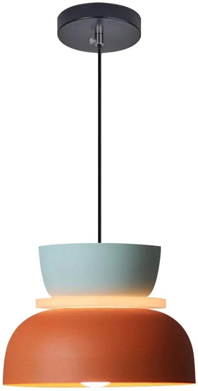 Main image of mid Century Modern Pendant Light Colorful Pendant Lights Macaron Color Blue Orange Barn Shade Nordic Vintage Pendant Lighting for Dining Room Kitchen Island Bedroom