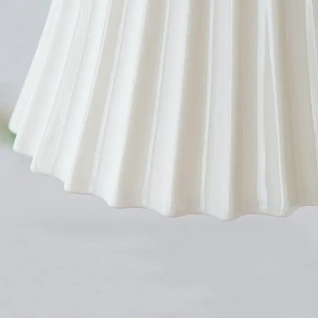Alt view image 7 of 7 - White Pendant Light Ceramic Pendant Lights Fixtures Kitchen Island Ceiling Hanging Light with Ribbed Glass Shade Industrial Vintage Pendant Lighting for Dining Living Room Hallway
