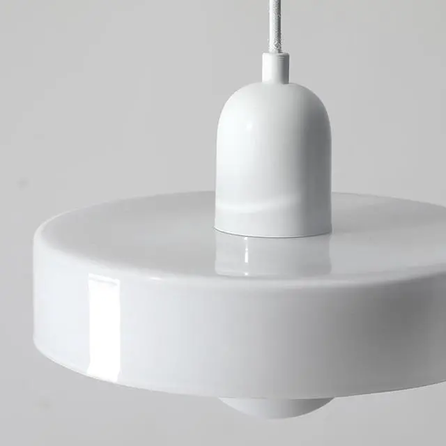 Alt view image 7 of 7 - Vintage Glass Pendant Light Fixtures Modern Kitchen Island Pendant Lights White Dome Glass Shade Mid Century Pendant Light Adjustable Globe Round Hanging Light for Dining Room Bedroom