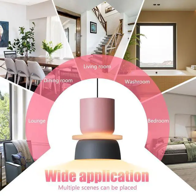 Alt view image 3 of 7 - Color Pendant Light Nordic Pendant Lights Mid Century Modern Hanging Lamp Navy Blue Pink Macaron Color Barn Shade Vintage Colorful Pendant Lighting Kitchen Island Dining Bedroom