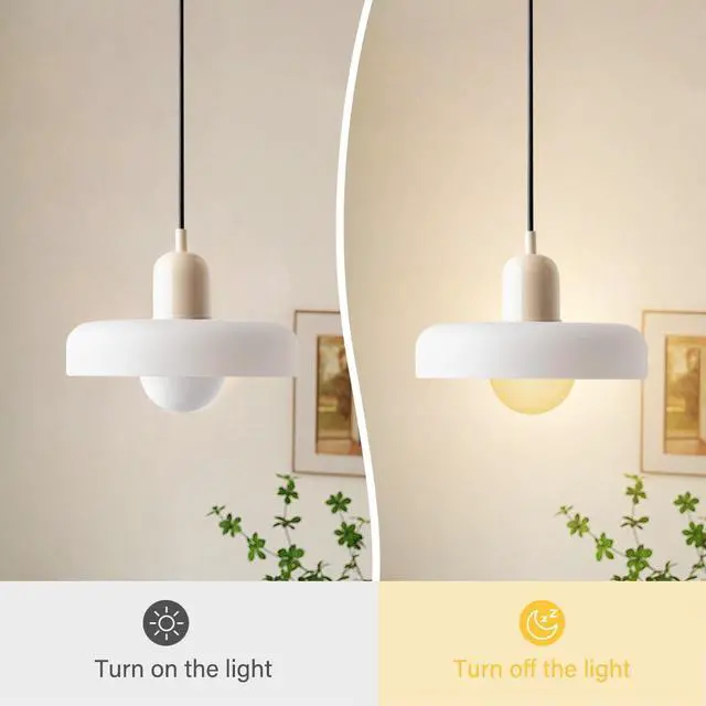 Alt view image 4 of 7 - Vintage Glass Pendant Light Kitchen Island Plug in Pendant Lamp with Milk White Glass Shade,Plug-in Cord Modern Ceiling Hanging Light Dining Living Room Hallway Schoolhouse