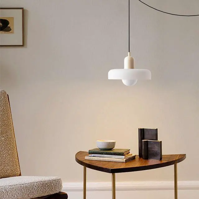 Alt view image 5 of 7 - Vintage Glass Pendant Light Kitchen Island Plug in Pendant Lamp with Milk White Glass Shade,Plug-in Cord Modern Ceiling Hanging Light Dining Living Room Hallway Schoolhouse