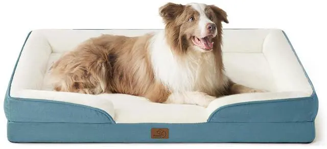 Main image of Orthopedic Dog Beds Large Sized Dog with Removable Washable Cover | 38" Big Comfy Dog Couch Sofa Waterproof, Cozy Bolster Sides, Nonslip Bottom, Pet Bed for Cats and Senior Dogs, Dune Haze Blue