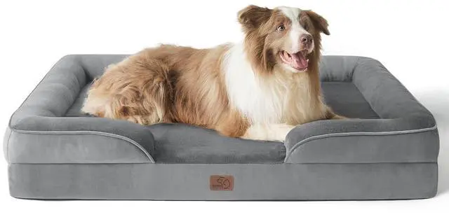 Main image of Orthopedic Dog Beds Large Sized Dog with Removable Washable Cover | 38" Big Comfy Dog Couch Sofa Waterproof, Cozy Bolster Sides, Nonslip Bottom, Pet Bed for Cats and Senior Dogs, Grey