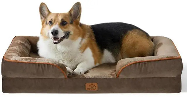 Main image of Orthopedic Dog Beds Large Sized Dog with Removable Washable Cover | 35" Classic Big Dog Couch Sofa Waterproof, Comfy Bolster Sides, Nonslip Bottom, Cozy Pet Bed for Cats, Senior Dogs, Brown