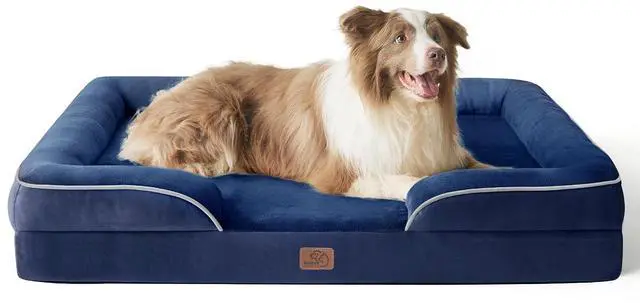 Main image of Orthopedic Dog Beds Large Sized Dog with Removable Washable Cover | 38" Big Comfy Dog Couch Sofa Waterproof, Cozy Bolster Sides, Nonslip Bottom, Pet Bed for Cats and Senior Dogs, Blue Navy