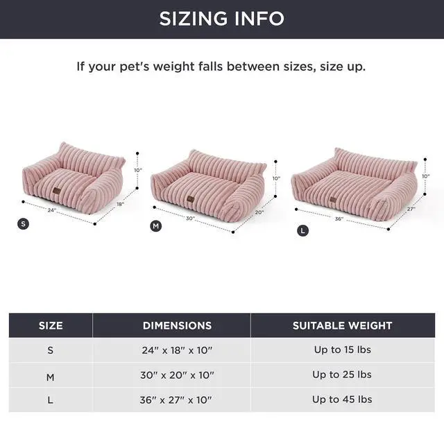 Alt view image 6 of 7 - ComfyFleece Shown on TV Dog Couch for Medium Dogs,36in Blush Pink | Dog Couch Bed with Removable Washable Cover,Supportive Pet Sofa for Medium Large Dogs,Seen on Good Day New York,Up to 40 Lbs