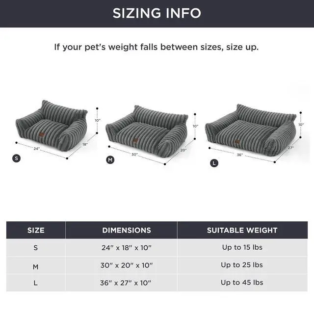 Alt view image 6 of 7 - ComfyFleece Shown on TV Dog Couch for Medium Dogs,36in Warm Grey | Dog Couch Bed with Removable Washable Cover,Supportive Pet Sofa for Medium Large Dogs,Seen on Good Day New York,Up to 40 Lbs