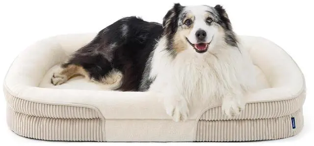 Main image of XLPro 360°Oval Bolster Orthopedic Dog Beds Large Sized Dog,45" Beige