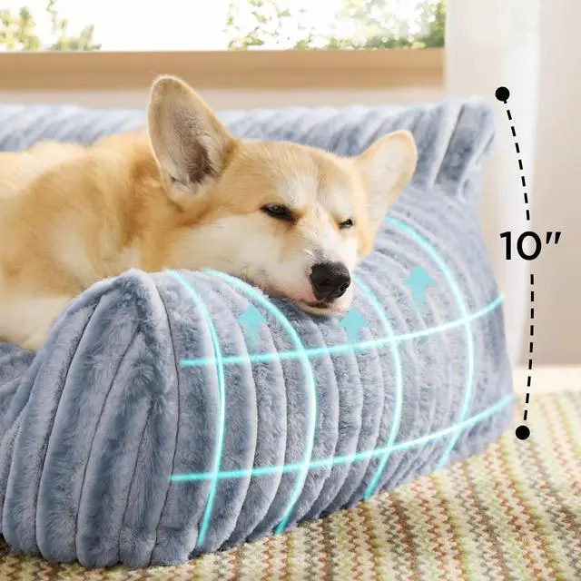 Alt view image 3 of 7 - ComfyFleece Shown on TV Dog Couch for Medium Dogs,36in Blue Indigo | Dog Couch Bed with Removable Washable Cover,Supportive Pet Sofa for Medium Large Dogs,Seen on Good Day New York,Up to 40 Lbs