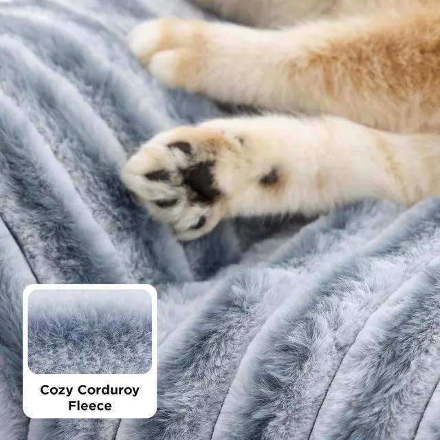 Alt view image 4 of 7 - ComfyFleece Shown on TV Fluffy Dog Couch for Pets,30in Blue Indigo | Small & Medium Dog Bed Washable Cover,Supportive Couch Bed for Small Dogs,Pet Sofa Seen on Good Day New York,Up to 20 Lbs
