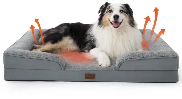 Main image of XL Self Warming Orthopedic Dog Bed for Extra Large Dogs - Washable XLarge Dog Bed Waterproof, Comfort Pet Couch with Removable Cover, Pets Sofa with Nonskid Bottom, Grey, Non-Electric