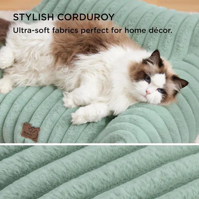 Alt view image 4 of 7 - ComfyFleece Shown on TV Fluffy Cute Dog Couch for Pets,30in Green | Small & Medium Dog Bed Washable Cover,Supportive Couch Bed for Small Dogs,Pet Sofa Seen on Good Day New York,Up to 20 Lbs