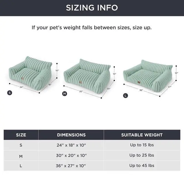 Alt view image 6 of 7 - ComfyFleece Shown on TV Fluffy Cute Dog Couch for Pets,30in Green | Small & Medium Dog Bed Washable Cover,Supportive Couch Bed for Small Dogs,Pet Sofa Seen on Good Day New York,Up to 20 Lbs
