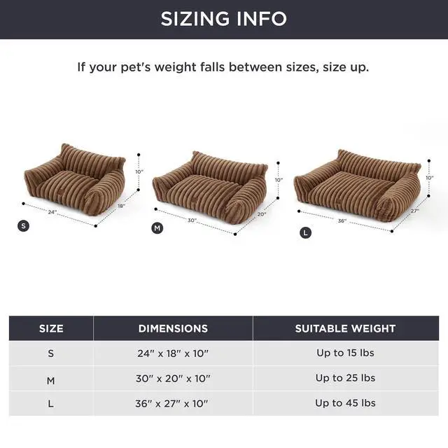 Alt view image 6 of 7 - ComfyFleece Shown on TV Fluffy Dog Couch for Pets,30in Camel Brown | Small & Medium Dog Bed Washable Cover,Supportive Couch Bed for Small Dogs,Pet Sofa Seen on Good Day New York,Up to 20 Lbs