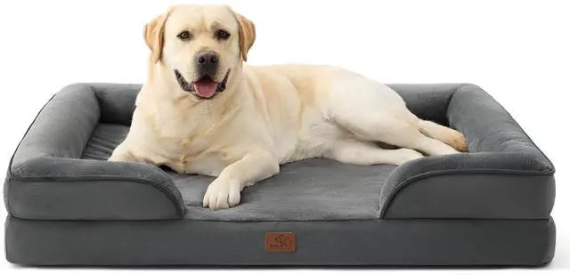 Main image of Orthopedic XL Pro Dog Bed Extra Large with Removable Washable Cover | 45" Classic Jumbo Dog Couch Sofa Waterproof, Comfy Bolster Sides, Nonslip Bottom, Pet Bed for Cats,Senior Dogs, Dark Grey