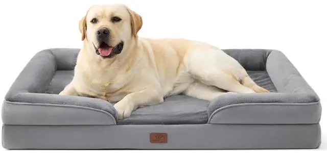 Main image of Orthopedic XL Pro Dog Bed Extra Large with Removable Washable Cover | 45" Classic Jumbo Dog Couch Sofa Waterproof, Comfy Bolster Sides, Nonslip Bottom, Pet Bed for Cats,Senior Dogs, Grey