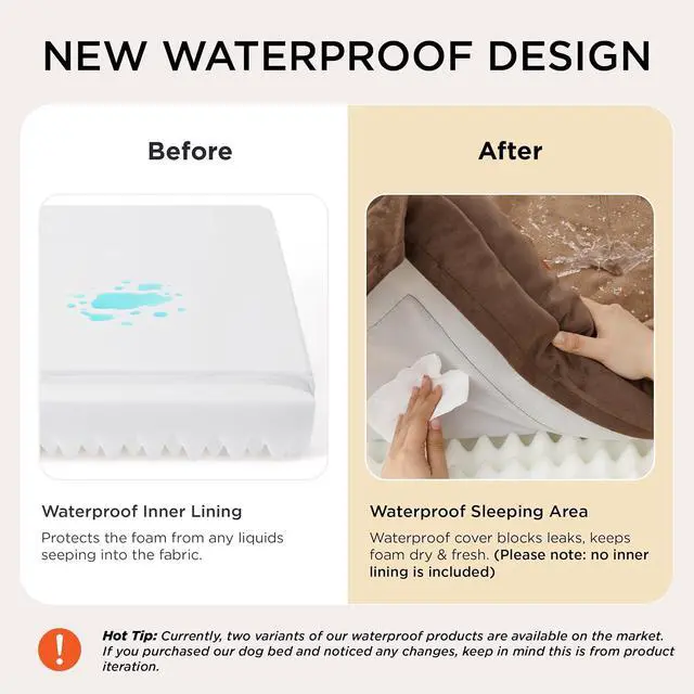 Alt view image 4 of 7 - Orthopedic XL Pro Dog Bed Extra Large with Removable Washable Cover | 45" Classic Jumbo Dog Couch Sofa Waterproof, Comfy Bolster Sides, Nonslip Bottom, Pet Bed for Cats,Senior Dogs, Brown