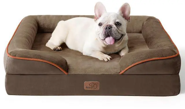Main image of Orthopedic Dog Beds for Medium Dogs with Removable Washable Cover | 28" Classic Comfy Medium Dog Couch Sofa Waterproof, Cozy Bolster Sides, Nonslip Bottom, Pet bed for Cats,Senior Dogs, Brown