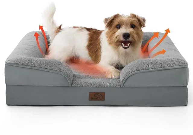 Main image of Self Warming Orthopedic Dog Bed Medium Size Dogs - Washable Medium Dog Bed Waterproof, Comfort Pet Couch with Removable Cover, Pets Sofa with Nonskid Bottom, Grey, Non-Electric