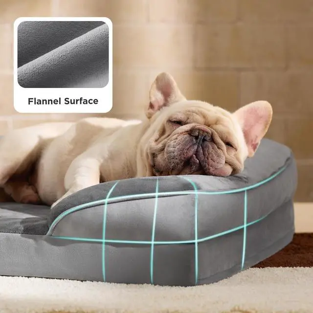 Alt view image 6 of 7 - Orthopedic Dog Beds for Medium Dogs with Removable Washable Cover | 28" Classic Comfy Medium Dog Couch Sofa Waterproof, Cozy Bolster Sides, Nonslip Bottom, Pet bed for Cats,Senior Dogs, Blue