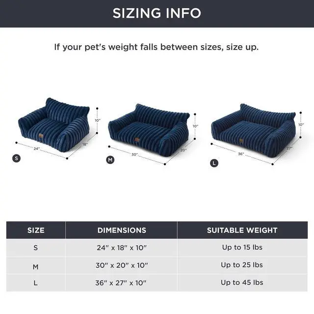 Alt view image 6 of 6 - ComfyFleece Shown on TV Fluffy Dog Couch for Pets,30in Night Blue | Small & Medium Dog Bed Washable Cover,Supportive Couch Bed for Small Dogs,Pet Sofa Seen on Good Day New York,Up to 20 Lbs