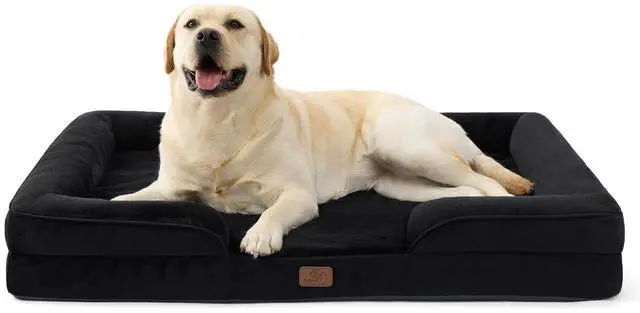Main image of Orthopedic XL Pro Dog Bed Extra Large with Removable Washable Cover | 45" Classic Jumbo Dog Couch Sofa Waterproof, Comfy Bolster Sides, Nonslip Bottom, Pet Bed for Cats,Senior Dogs, Black