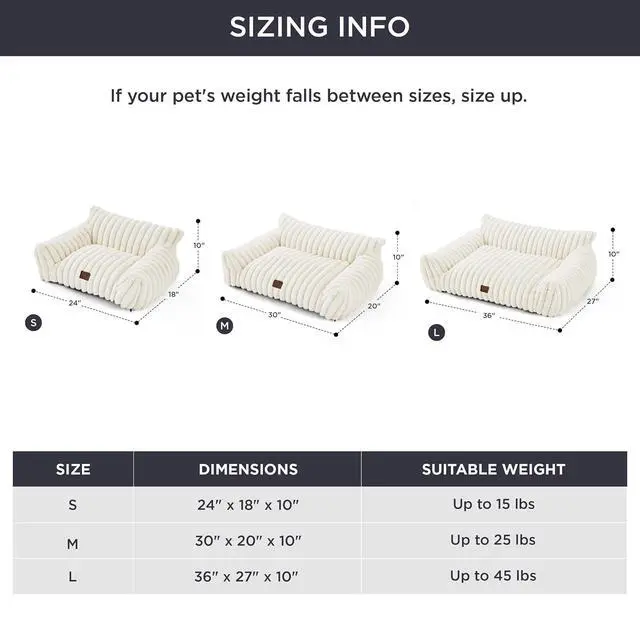 Alt view image 6 of 7 - ComfyFleece Shown on TV Cute Dog Couch for Medium Dogs,36in Cream | Dog Couch Bed with Removable Washable Cover,Supportive Pet Sofa for Medium Large Dogs,Seen on Good Day New York,Up to 40 Lbs