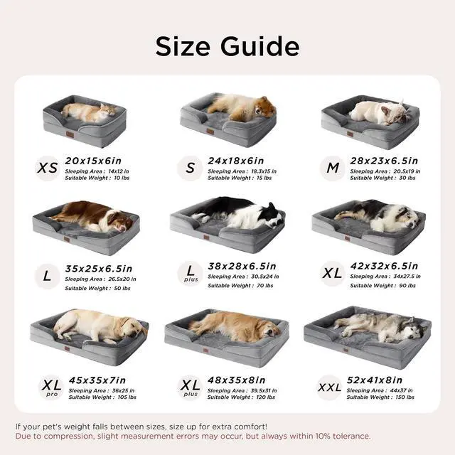 Alt view image 7 of 7 - Self Warming Orthopedic Dogs Bed for Small Dogs - Washable Small Dog Bed Waterproof, Comfort Pet Couch with Removable Cover, Pets Sofa with Nonskid Bottom, Brown, Non-Electric
