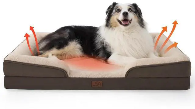 Main image of XL Self Warming Orthopedic Dog Bed for Extra Large Dogs - Washable XLarge Dog Bed Waterproof, Comfort Pet Couch with Removable Cover, Pets Sofa with Nonskid Bottom, Brown, Non-Electric