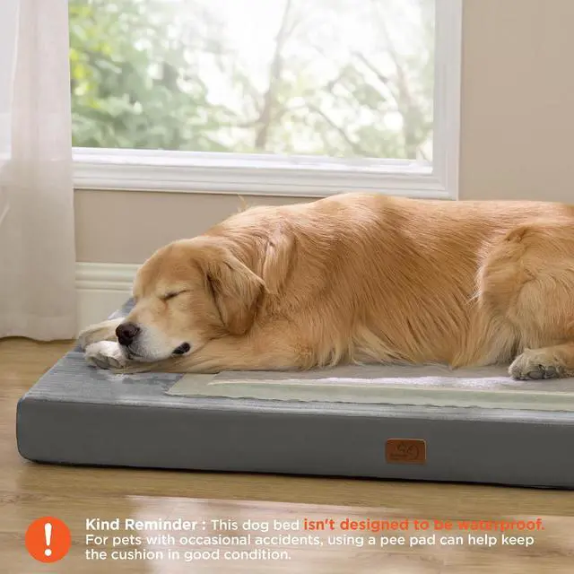 Alt view image 2 of 7 - ComfyFleece XXL Dog Bed for Crate with Washable Cover, 47x29 | Orthopedic Egg Crate Foam Pet Mat,Removable Cover, Nonslip Bottom,Not Waterproof,Not Chewproof,For Extra Large Breeds 90lbs