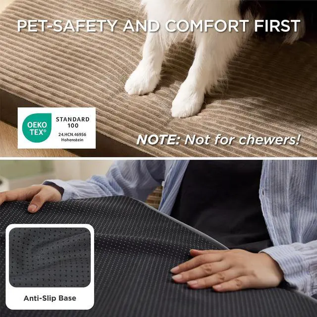 Alt view image 4 of 7 - ComfyFleece XXL Dog Bed for Crate with Washable Cover, 47x29 | Orthopedic Egg Crate Foam Pet Mat,Removable Cover, Nonslip Bottom,Not Waterproof,Not Chewproof,For Extra Large Breeds 90lbs