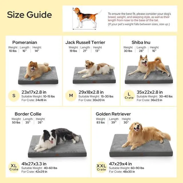 Alt view image 6 of 7 - ComfyFleece XXL Dog Bed for Crate with Washable Cover, 47x29 | Orthopedic Egg Crate Foam Pet Mat,Removable Cover, Nonslip Bottom,Not Waterproof,Not Chewproof,For Extra Large Breeds 90lbs