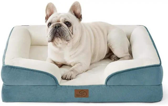 Main image of Orthopedic Dog Beds for Medium Dogs with Removable Washable Cover | 28" Classic Comfy Medium Dog Couch Sofa Waterproof, Cozy Bolster Sides, Nonslip Bottom, Pet bed for Cats,Senior Dogs, Blue