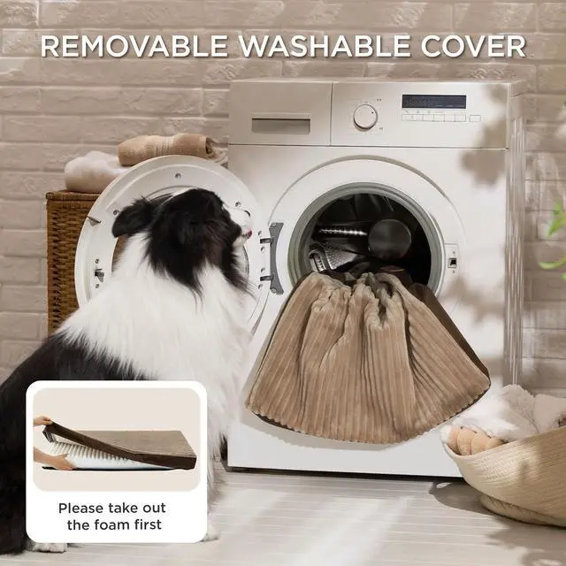 Alt view image 5 of 7 - ComfyFleece XXL Dog Bed for Crate with Washable Cover, 47x29 | Orthopedic Egg Crate Foam Pet Mat,Removable Cover, Nonslip Bottom,Not Waterproof,Not Chewproof,For Extra Large Breeds 90lbs