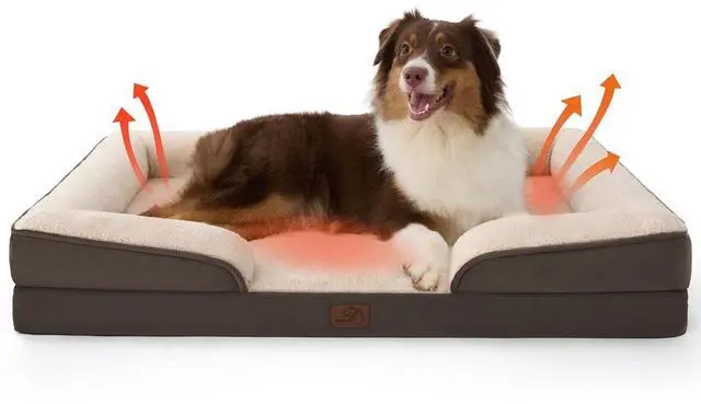 Main image of Self Warming Orthopedic Dog Beds Large Sized Dog - Washable Large Dogs Bed Waterproof, Big Comfort Dogs Couch Sofa with Removable Cover, Pet Bed with Nonskid Bottom, Brown, Non-Electric